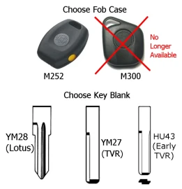 M252 Fob + Blank Key (For Lotus & TVR)